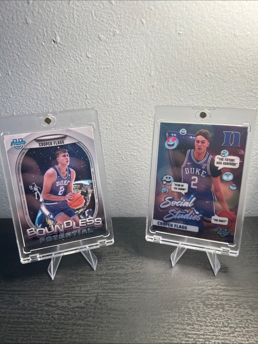 Cooper Flagg Duke Basketball Rookie Card Pair - Topps Bowman Chrome U